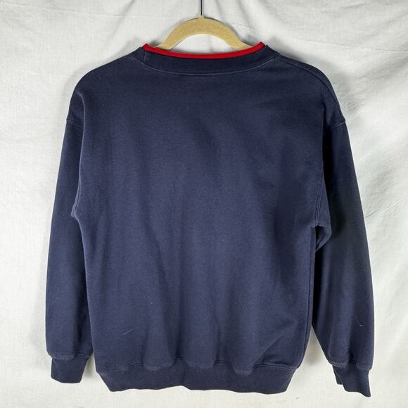 Vintage M&C Sportswear 'Ugly Christmas' Sweatshirt Trees, Cardinals, Sz S, Blue - Picture 2 of 9